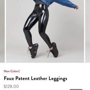 Spanx Faux Patent Leather Leggings size Medium